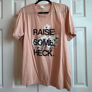 Peach Raise Some Heck graphic tee